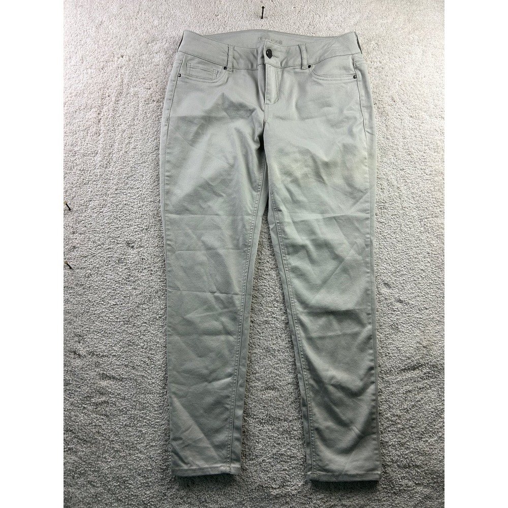 Maurices Women's Gray Stretch Skinny Jeans Size L-R Cotton Blend